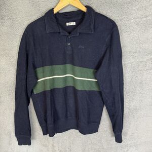 Katin Shirt Mens S Blue Polo Long Sleeve French‎ Terry Cotton Casual Preppy